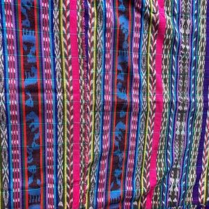 Vintage Hand woven Guatemalan Ikat dyed Fabric / yardage 140”